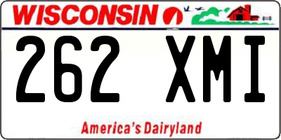 WI license plate 262XMI