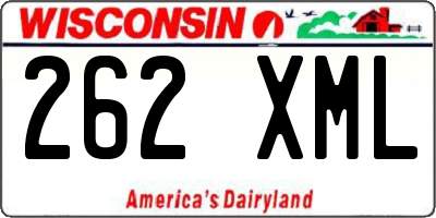WI license plate 262XML