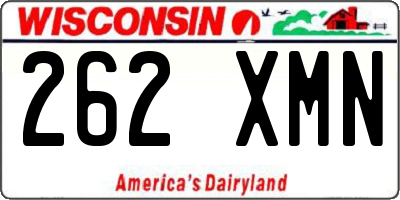 WI license plate 262XMN