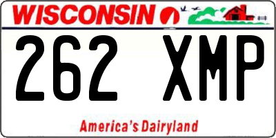 WI license plate 262XMP