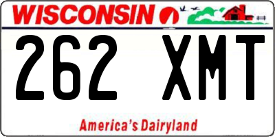 WI license plate 262XMT