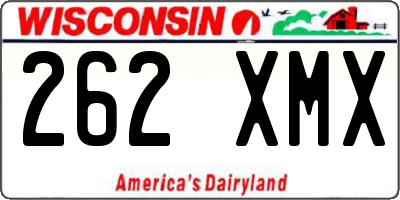 WI license plate 262XMX