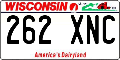 WI license plate 262XNC