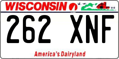 WI license plate 262XNF