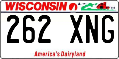 WI license plate 262XNG