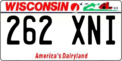WI license plate 262XNI