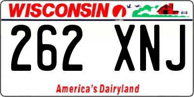 WI license plate 262XNJ