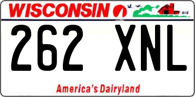 WI license plate 262XNL