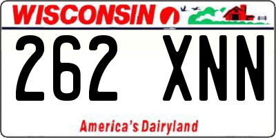 WI license plate 262XNN