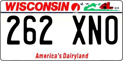 WI license plate 262XNO