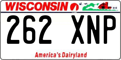 WI license plate 262XNP