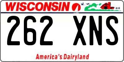 WI license plate 262XNS
