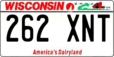 WI license plate 262XNT
