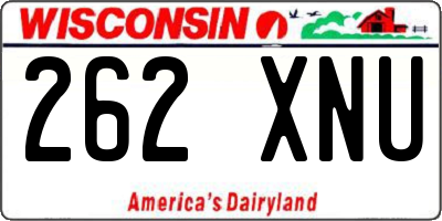WI license plate 262XNU