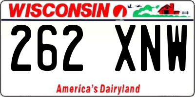 WI license plate 262XNW