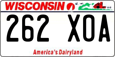 WI license plate 262XOA