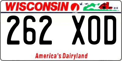 WI license plate 262XOD