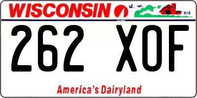 WI license plate 262XOF