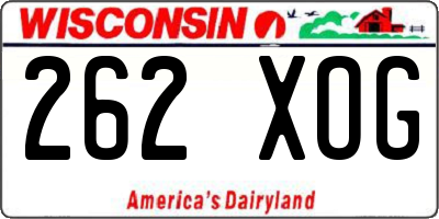 WI license plate 262XOG