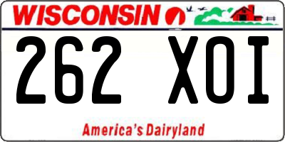 WI license plate 262XOI
