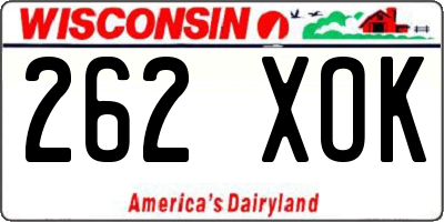 WI license plate 262XOK