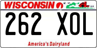 WI license plate 262XOL