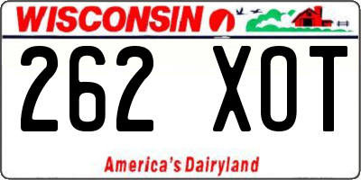 WI license plate 262XOT