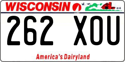 WI license plate 262XOU