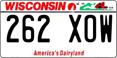 WI license plate 262XOW