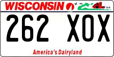 WI license plate 262XOX