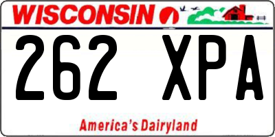 WI license plate 262XPA