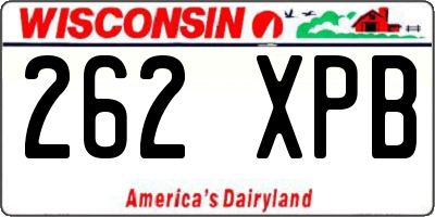 WI license plate 262XPB