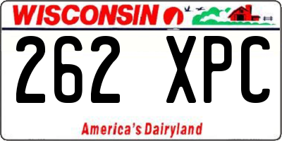 WI license plate 262XPC