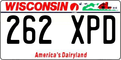 WI license plate 262XPD