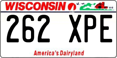 WI license plate 262XPE