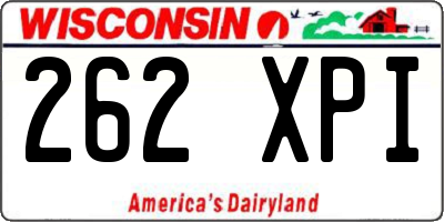 WI license plate 262XPI