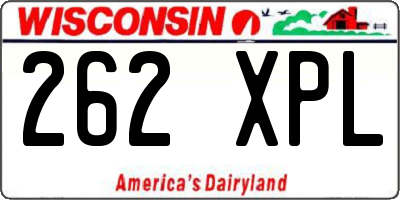 WI license plate 262XPL