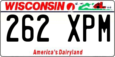 WI license plate 262XPM