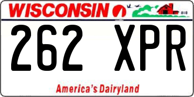 WI license plate 262XPR