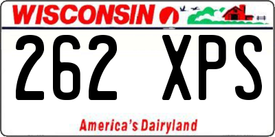 WI license plate 262XPS