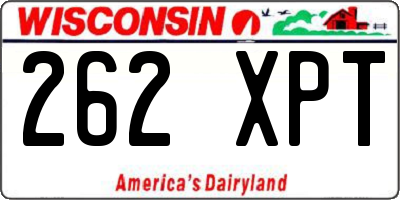 WI license plate 262XPT