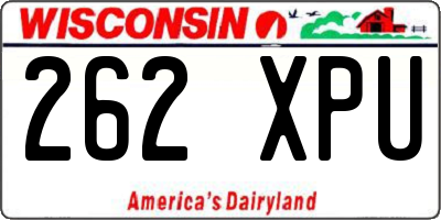 WI license plate 262XPU