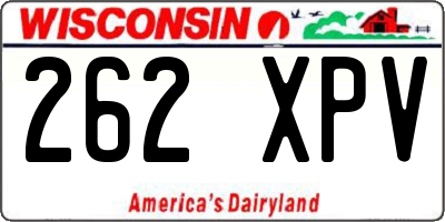 WI license plate 262XPV