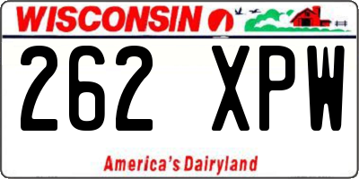 WI license plate 262XPW