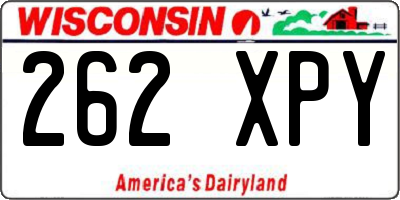 WI license plate 262XPY