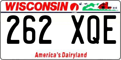 WI license plate 262XQE