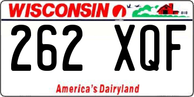WI license plate 262XQF