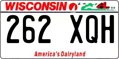 WI license plate 262XQH