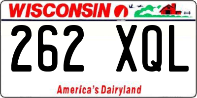 WI license plate 262XQL