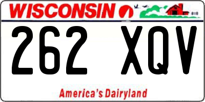 WI license plate 262XQV